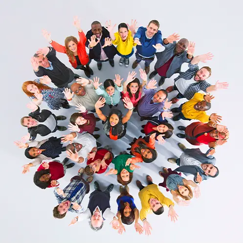 Square About7 Circle of People